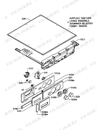 Взрыв-схема стиральной машины Zanussi FJ1206I - Схема узла Control panel and lid